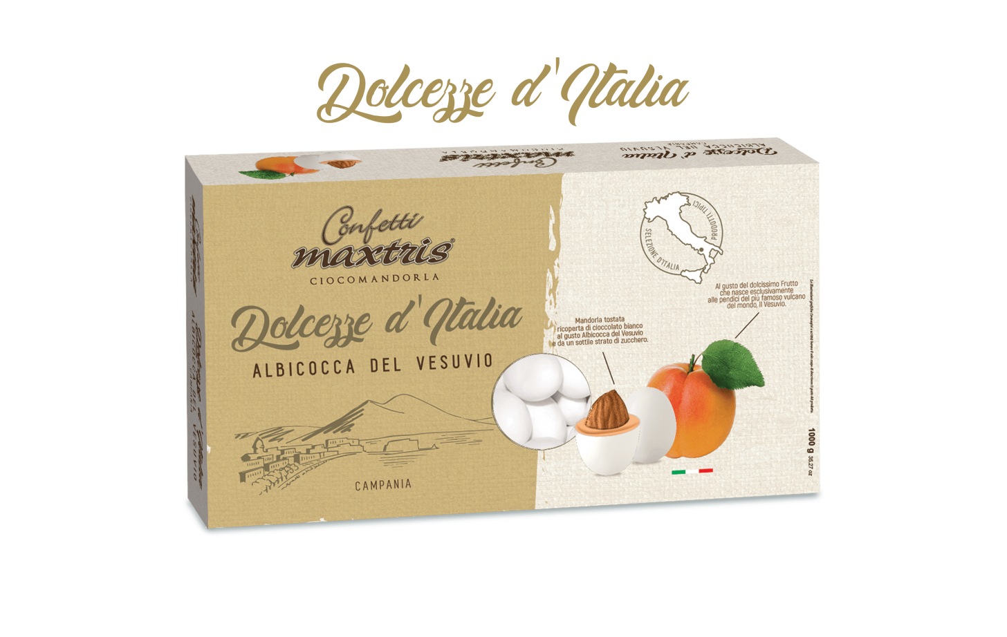 MAXTRIS - CONFETTI DOLCEZZE D'ITALIA ALBICOCCA DEL VESUVIO gr.1000