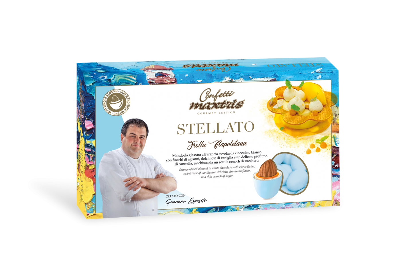 MAXTRIS - CONFETTI STELLATO FROLLA NAPOLETANA CELESTE GR.1000