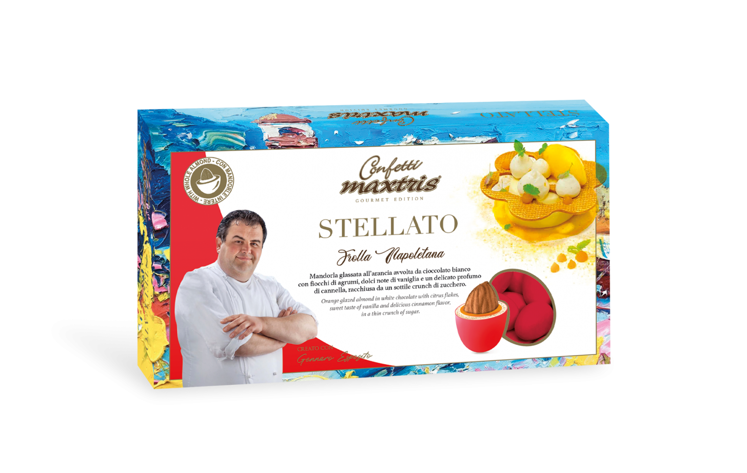 MAXTRIS - CONFETTI STELLATO FROLLA NAPOLETANA ROSSO GR.1000